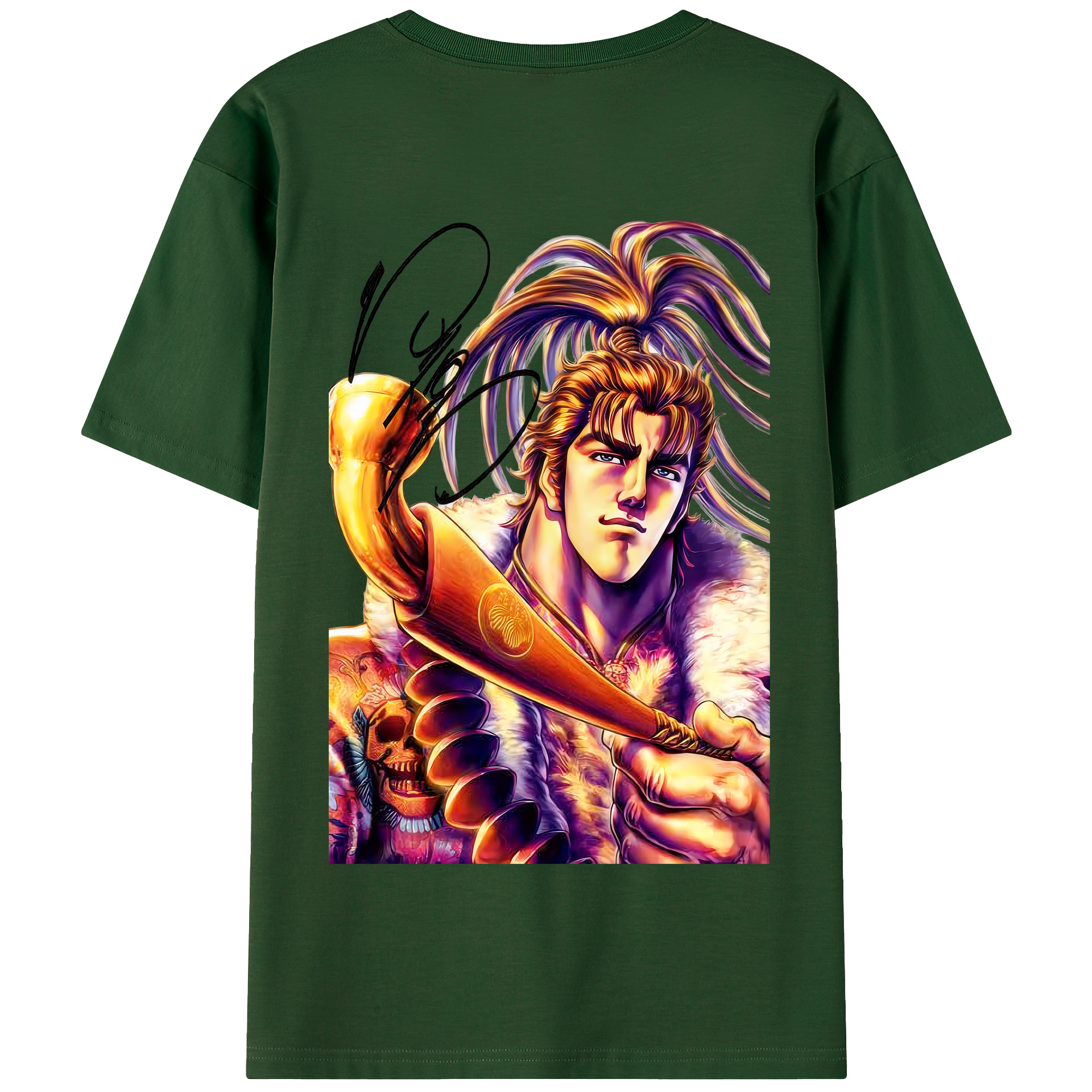 （画像用） 北斗の拳 Fist of the North Star 綿100％半袖Tシャツ（背面プリント）
